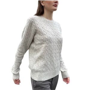 Brandy Melville gray oversized wool crew neck cable knit long sleeve sweater